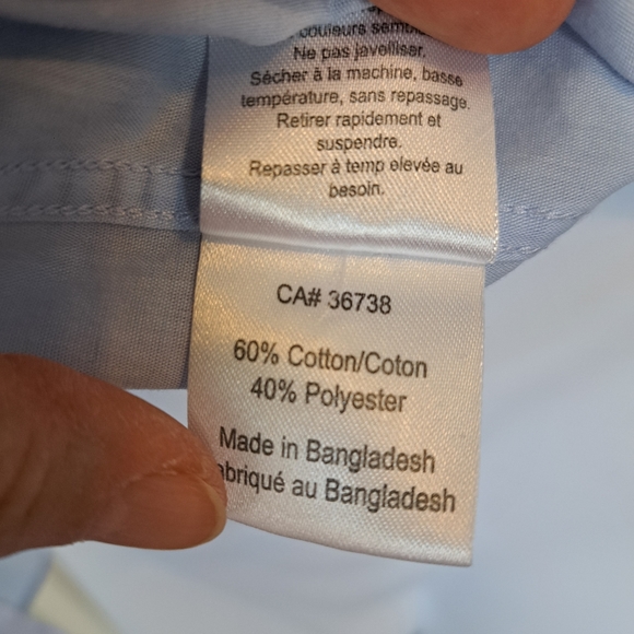 Haggar - Dress Shirt - EZ Button, Comfort Classic Fit - No Iron - EUC - 16/34-35 - Picture 8 of 10